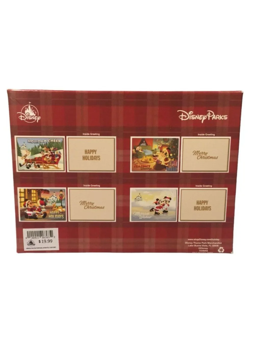 Disney Parks Holiday Cheer Greeting Cards 4 Designs 16 Cards 18 Envelopes